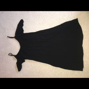 black cold shoulder dress
